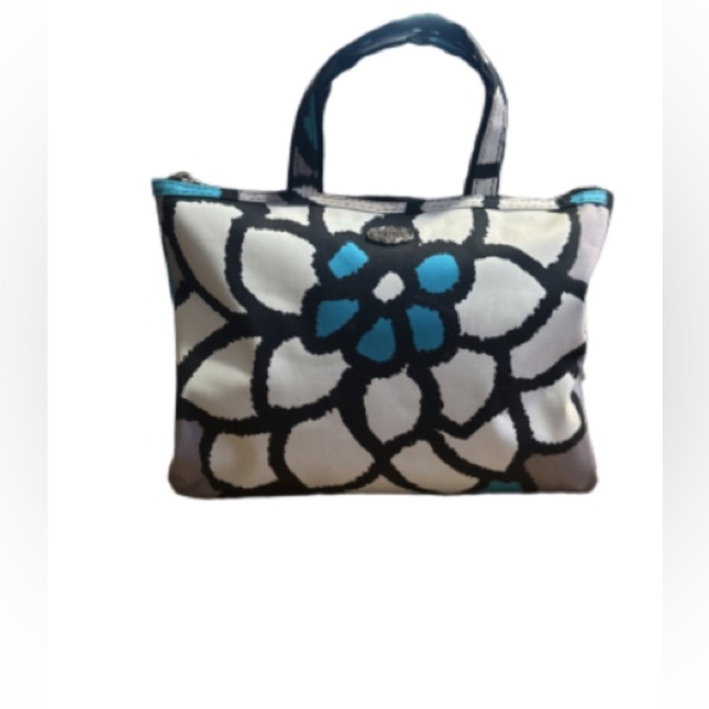 Trina mini  Floral Tote Bag - Black and Blue